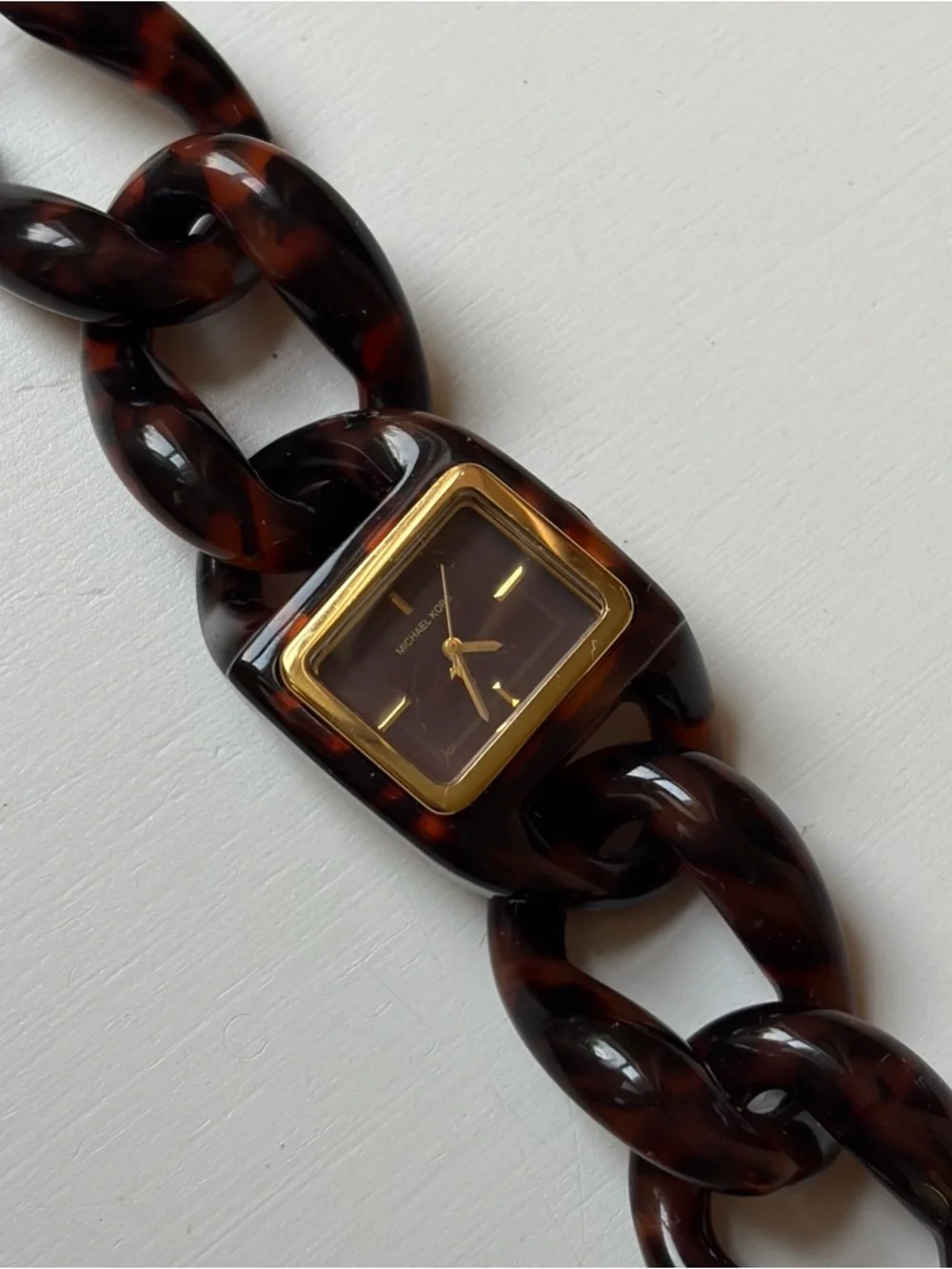 Michael Kors Tortoise Shell Quartz Analog Bracelet Watch w/ New Battery MK-4239 - Picture 9 of 11